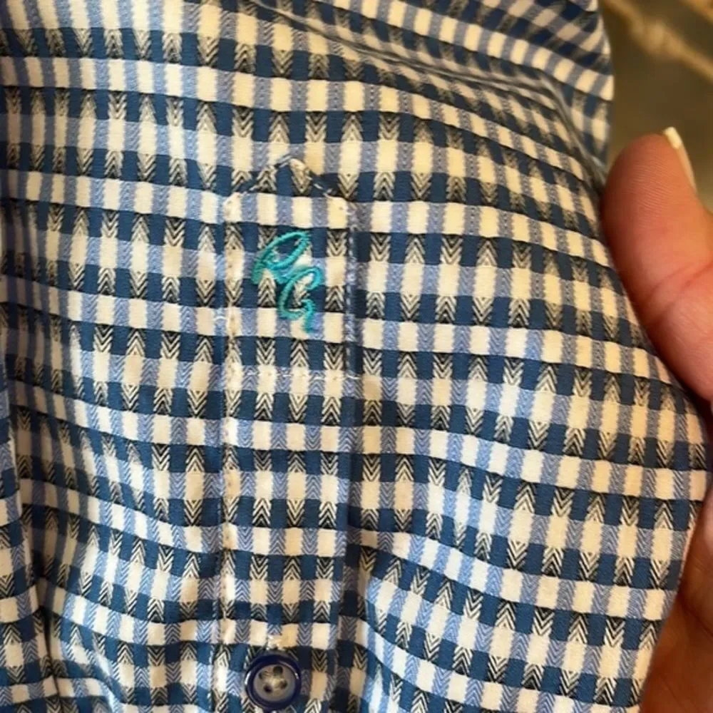 Robert‎ Graham Men's Button Down Blue Geometric Floral size M